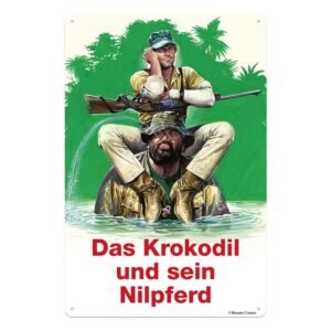 Tablica metalowa Bud Spencer & Terence Hill Tin Sign Das Krokodil und sein Nilpferd 20 x 30 cm