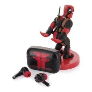 Zestaw słuchawek bezprzewodowych Deadpool z mini holderem