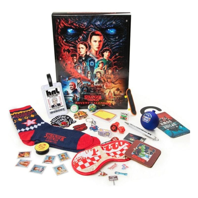 Kalendarz adwentowy Stranger Things 4 z grupą 24 różne gadżety