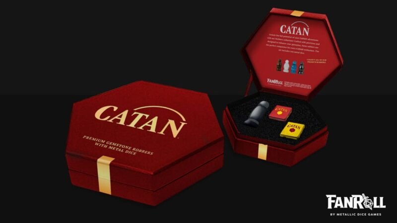 Zestaw kości do gry Catan Upgrade dice set Robber & Metal: Hematite