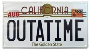 Tabliczka metalowa Back To The Future Znak 'Outatime' DeLorean License Plate