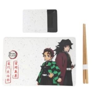 Zestaw ceramiczny do sushi z pałeczkami Tanjiro i Giyu