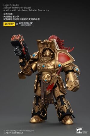Figurka Warhammer The Horus Heresy Action Figurka 1/18 Legio Custodes Aquilon Terminator Squad Aquilon with twin-linked Adrathic Destructor 14 cm