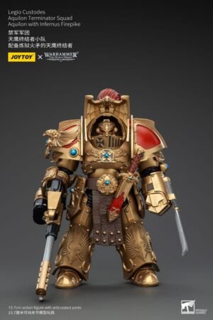 Figurka Warhammer The Horus Heresy Action Figurka 1/18 Legio Custodes Aquilon Terminator Squad Aquilon with Infernus Firepike 14 cm