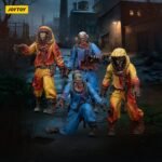 Figurka Zombie Dark Source 4-Pack Biochemical Lab Team 8 cm