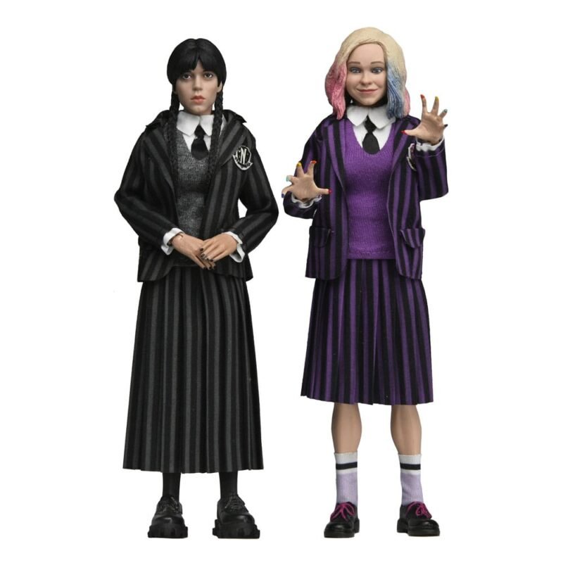 Wednesday Action Figurkas 2 Pack Wednesday Addams (Nevermore Uniform) and Enid 20 cm