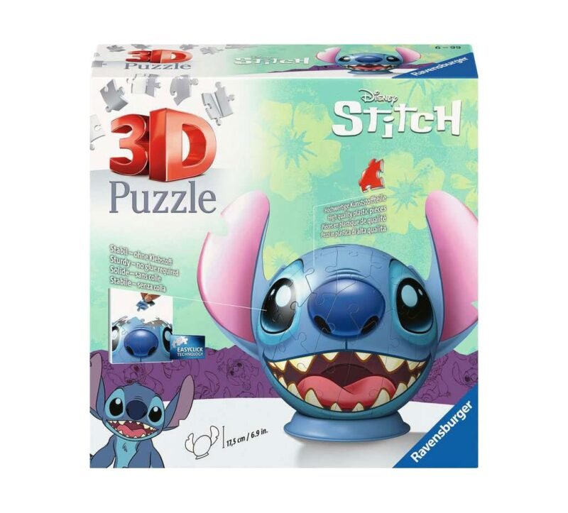 Zabawka Lilo & Stitch 3D Puzzle Ball with Ears Stitch (77 pieces)