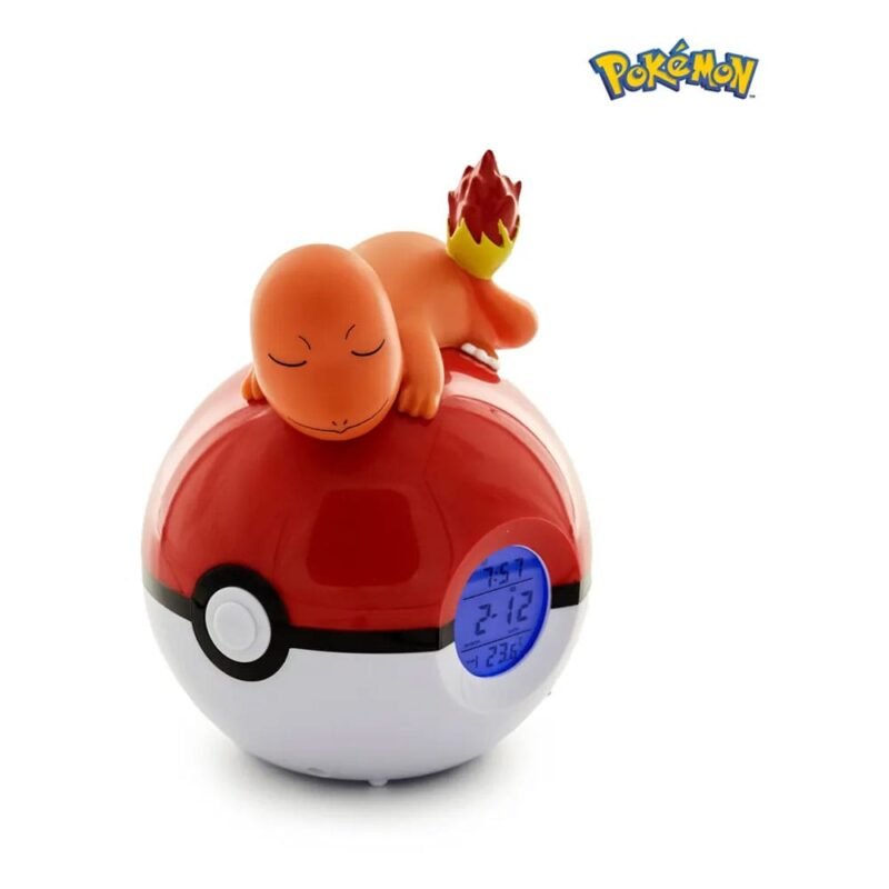 Budzik Pokemon Pokeball z lampką Charmander 18 cm