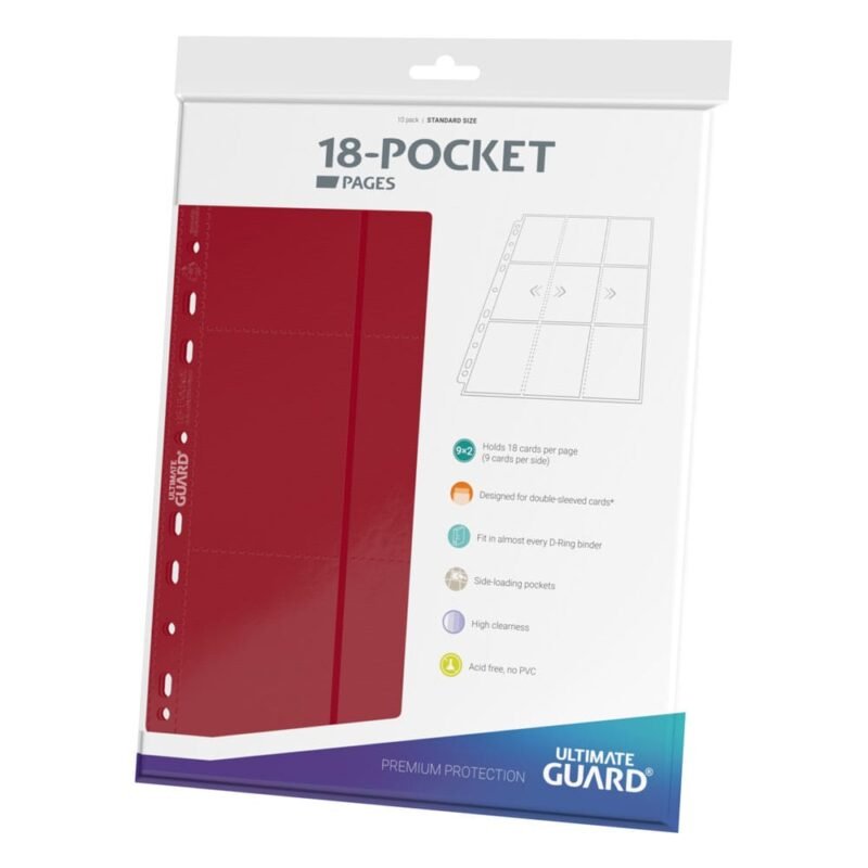 Strona do zbierania Ultimate Guard 18-Pocket Pages Side-Loading (10) - Red