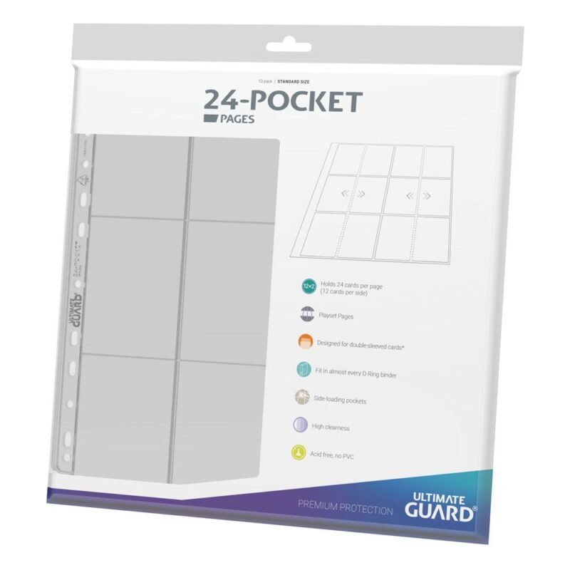 Strona z kieszonkami Ultimate Guard 24-Pocket QuadRow Pages Side-Loading (10) - Transparent