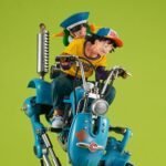 Figurka Dragonball Z Desktop Real McCoy EX PVC Diorama Son Goku i Son Gohan z robotem na dwóch nogach, 20 cm