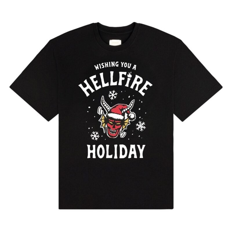 T-Shirt Stranger Things Wishing You A Hellfire Holiday XL