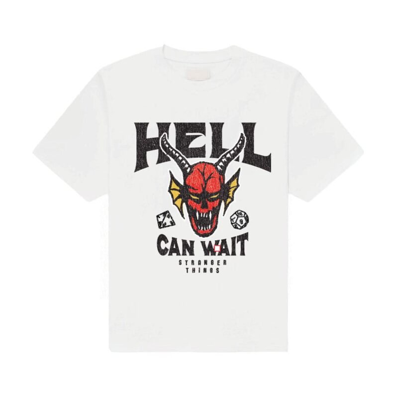 x_bilstt00160-wht-4 Koszulka Stranger Things Hell Can Wait (biała) XL