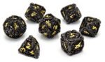 Zestaw kości CritStones Hollow Metal Soulreaper Gold (7)