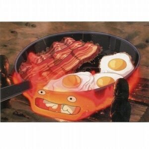 Karty Howl's Moving Castle Calcifer bacon & egg