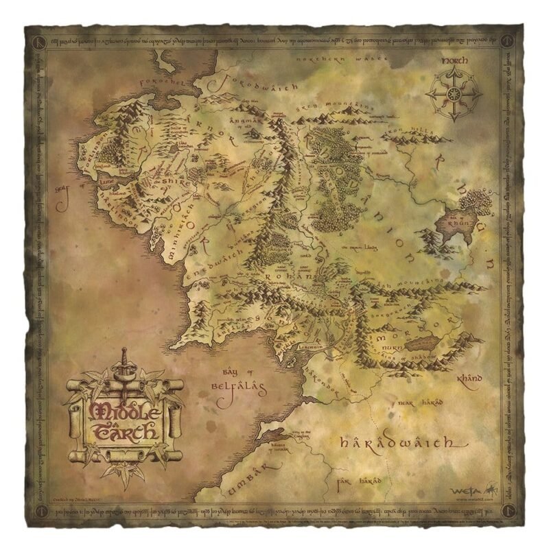 Plakat Weta Workshop Mapa Śródziemia 59 x 30 cm