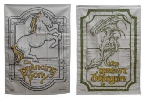Lord of the Rings Tea Towel 2-Pack Green Dragon & Prancing Pony 69 cm