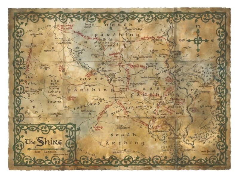 Plakat Weta Workshop The Hobbit Mapa Shire 74 x 54 cm