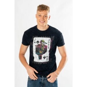 DC Comics T-Shirt The Joker Acid Wash Playing Card Size XL