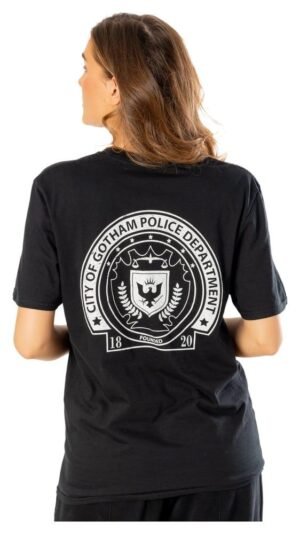 Batman T-Shirt Arkham City GCPD Front Back Size M